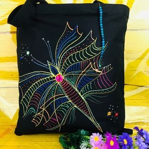 Hand painted tote bag
